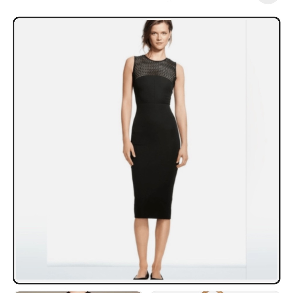 Roland Mouret for Banana Republic Lace Panel Yoke Pencil Stretch Dress Size 14